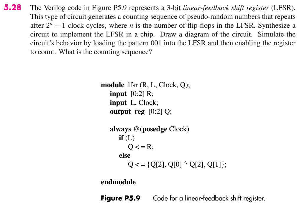 4 bit linear feedback shift register verilog code